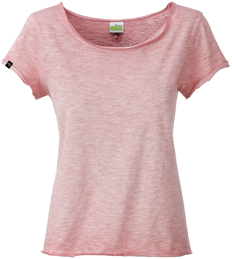 Auslaufartikel ― JAN 8015 ― Damen Bio-Baumwolle Flammgarn T-Shirt - Soft Pink