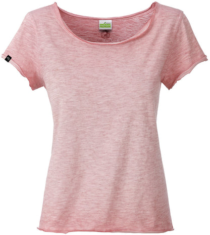 JAN 8015 ― Ladies' organic cotton slub yarn T-shirt XS-2XL