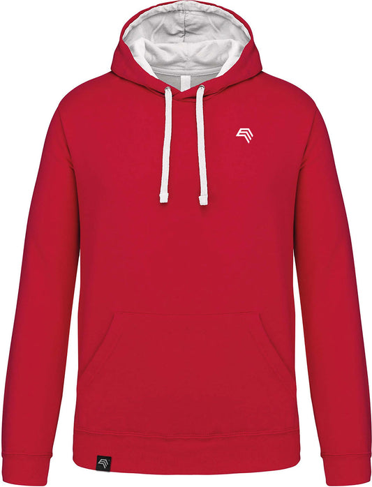 KRB K446 ― Bi-Color Hoodie Sweatshirt - Rot / Weiß
