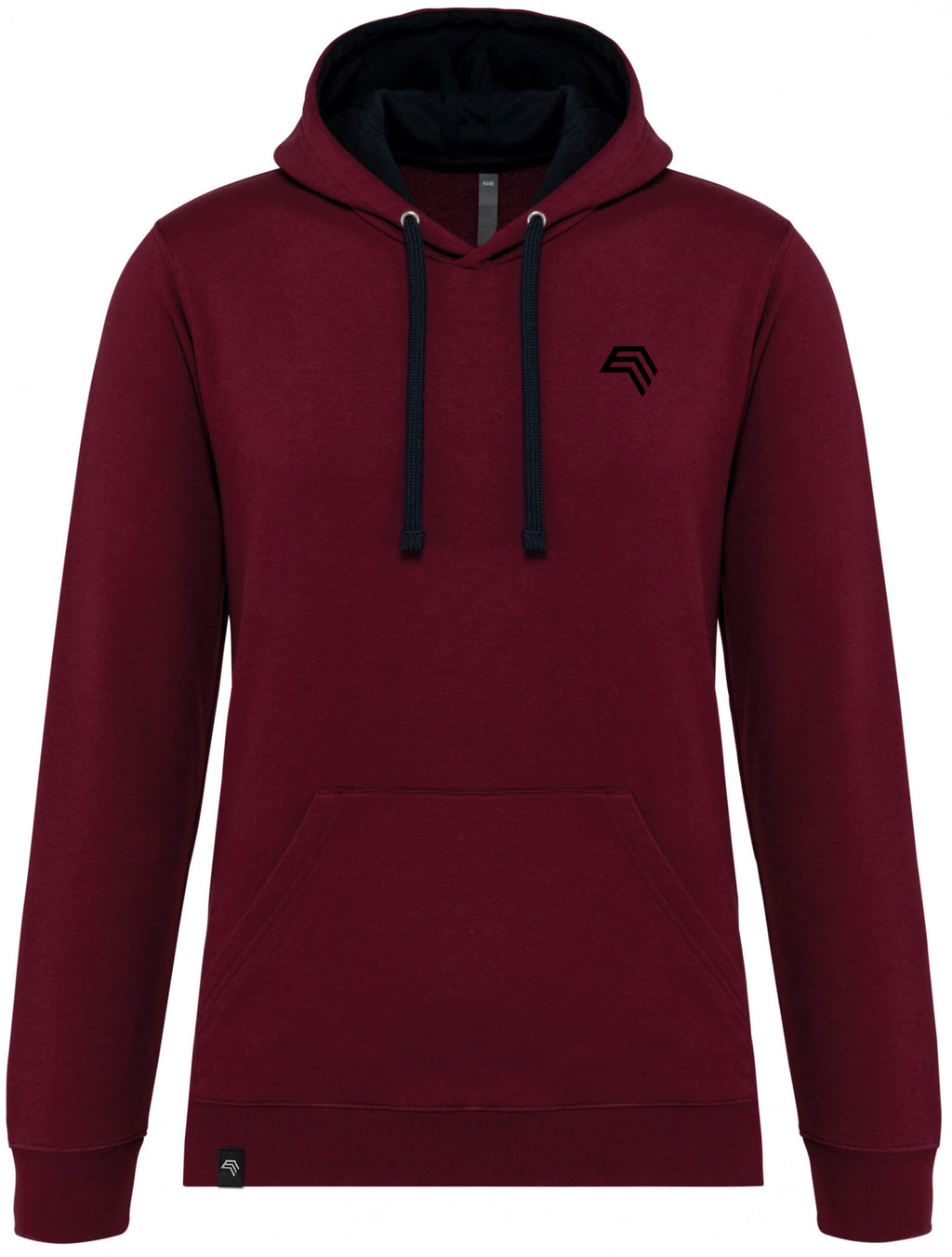 KRB K446 ― Bi-Color Hoodie Sweatshirt - Wine Rot / Navy Blau