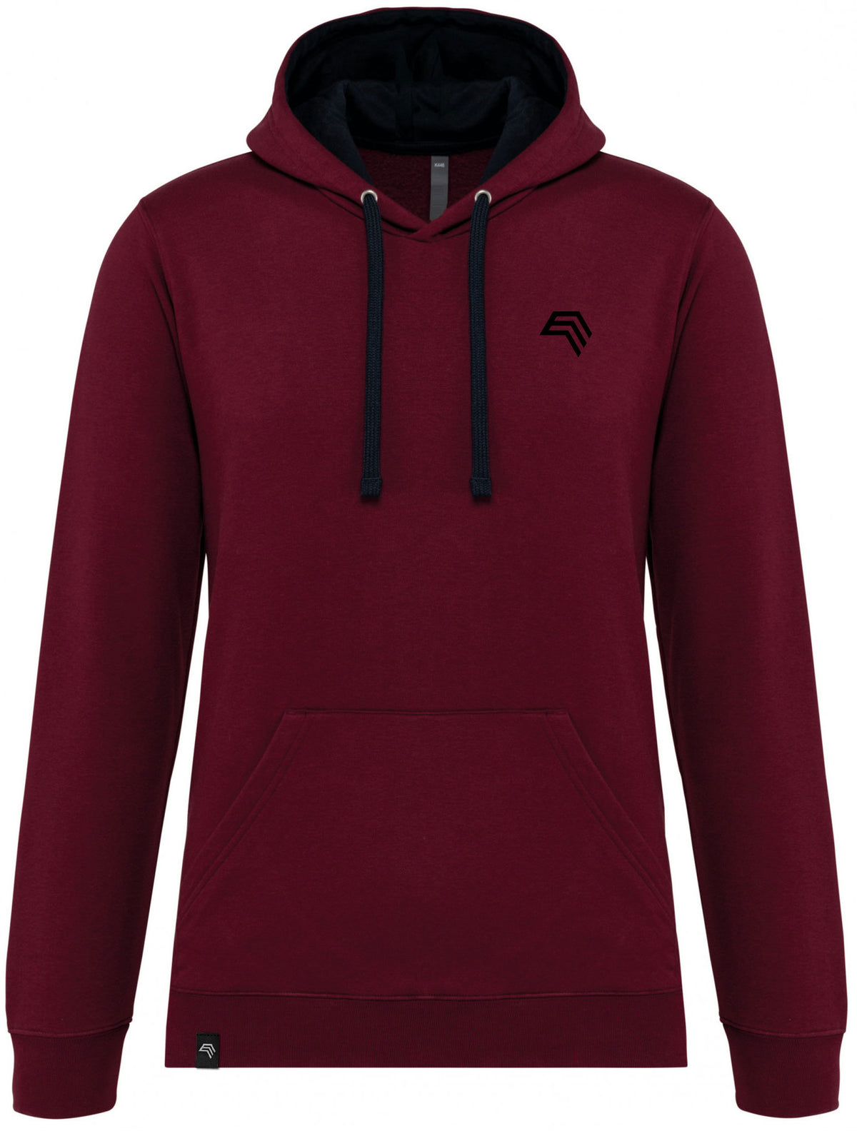 KRB K446 ― Bi-Color Hoodie Sweatshirt - Wine Rot / Navy Blau