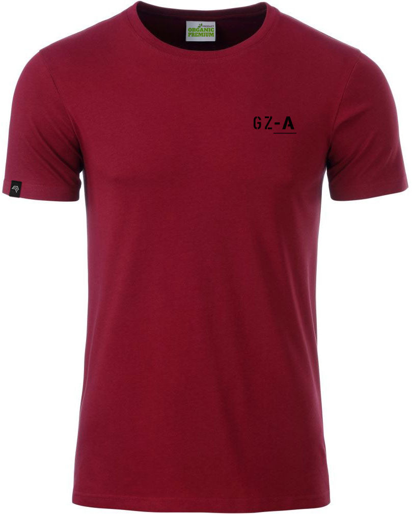 ― % ― Herren Bio-Baumwolle T-Shirt - Bordeaux Rot Braun [S] JAN 8008/GZ-A