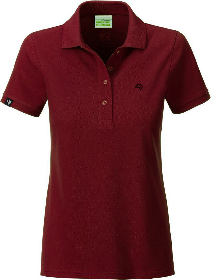 JAN 8009 ― Women's Organic Cotton Polo Shirt - Wine Red