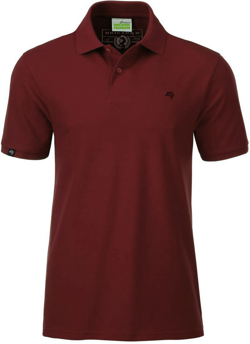 ― % ― JAN 8010 ― Men's Bio-Baumwolle Polo Shirt - Burgund Rot Bordeaux [S]
