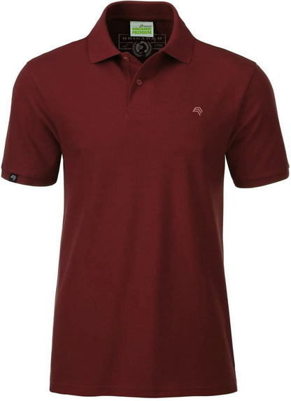 ― % ― JAN 8010 ― Men's Bio-Baumwolle Polo Shirt - Burgund Rot [L / 2XL]