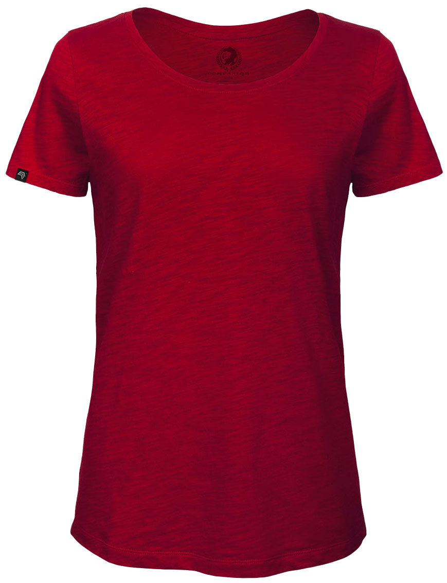 ― % ― BAC TW047 ― Women's Bio-Baumwolle Flammgarn T-Shirt - Rot [L]