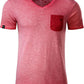 Auslaufartikel ― JAN 8016 ― Herren Bio-Baumwolle V-Neck Flammgarn T-Shirt - Chili Rot