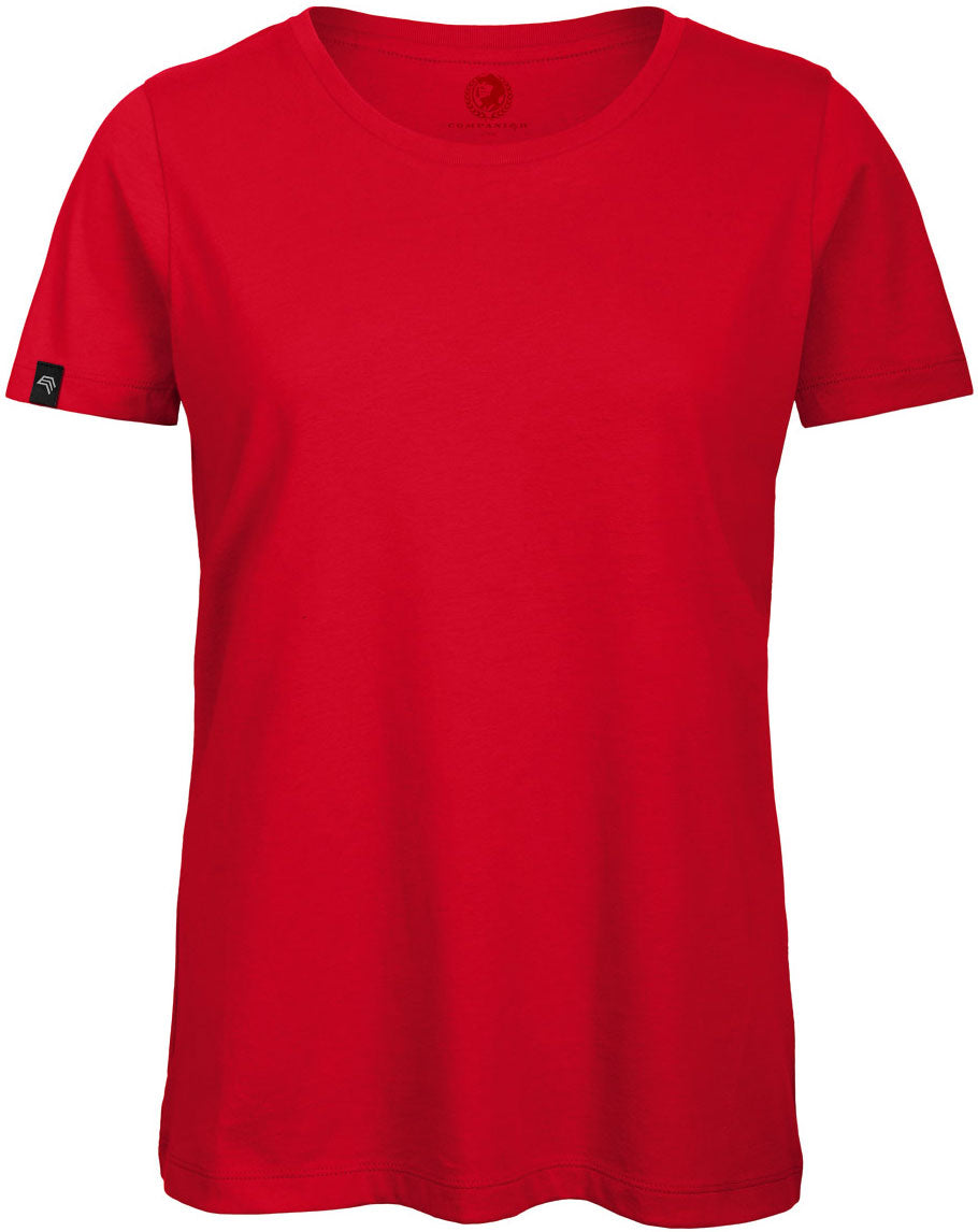― % ― BAC TW043 ― Women's Bio-Baumwolle Medium-Fit T-Shirt - Rot / L