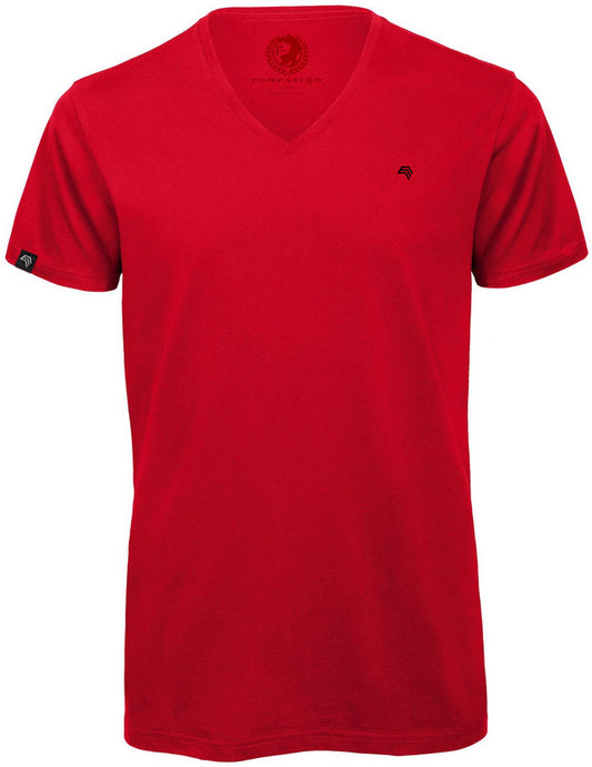 BAC TM044 ― Unisex Bio-Baumwolle V-Neck T-Shirt - Rot
