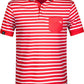 Auslaufartikel / Restposten ― JAN 8030 ― Unisex Bio-Baumwolle Polo Shirt gestreift - Rot / Weiß