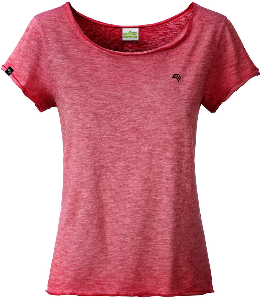 Auslaufartikel ― JAN 8015 ― Damen Bio-Baumwolle Flammgarn T-Shirt - Chili Rot