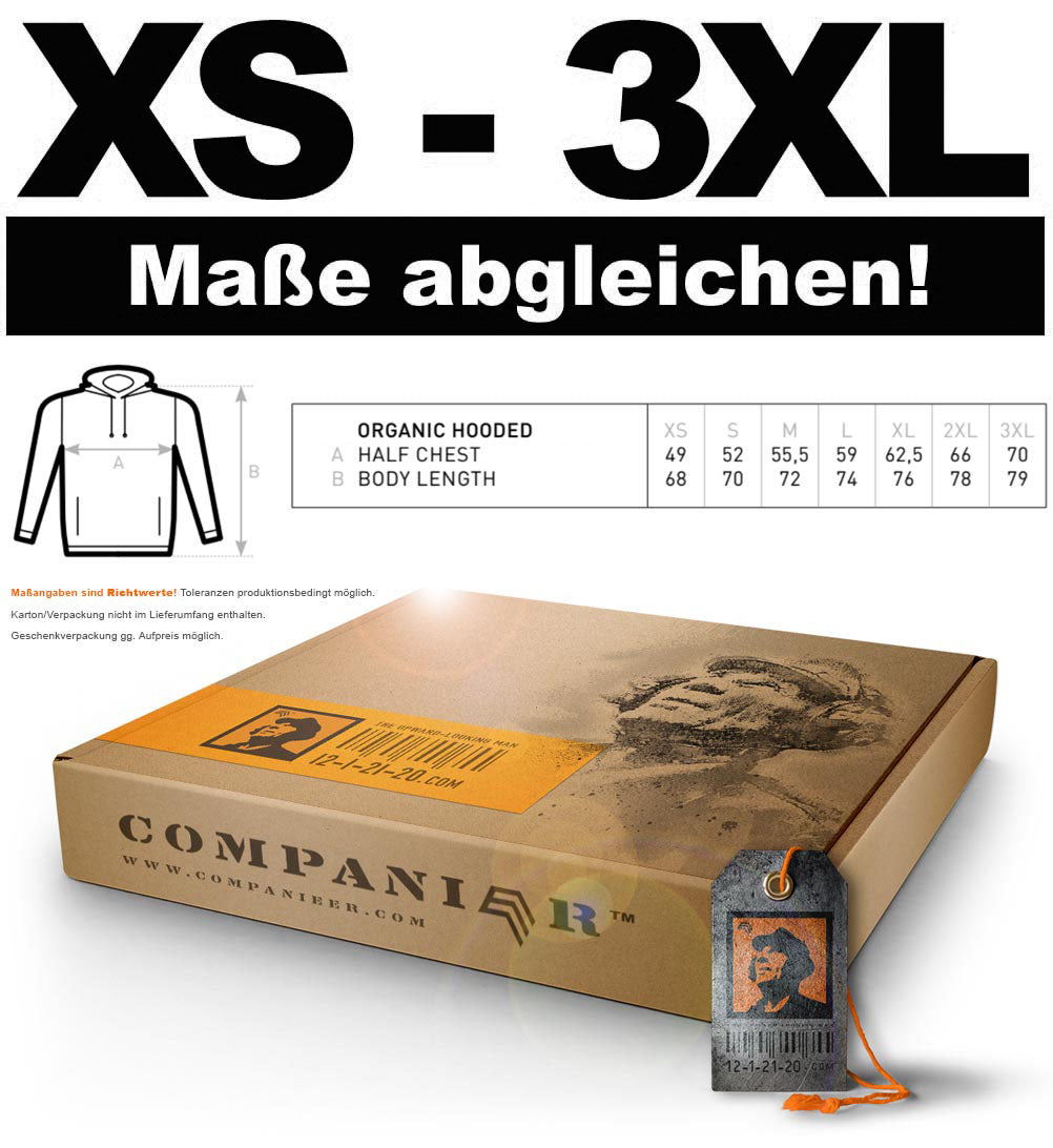 BAC U33B ― Weicher Herren Bio-Baumwolle Hoodie - Heather Grau Melange