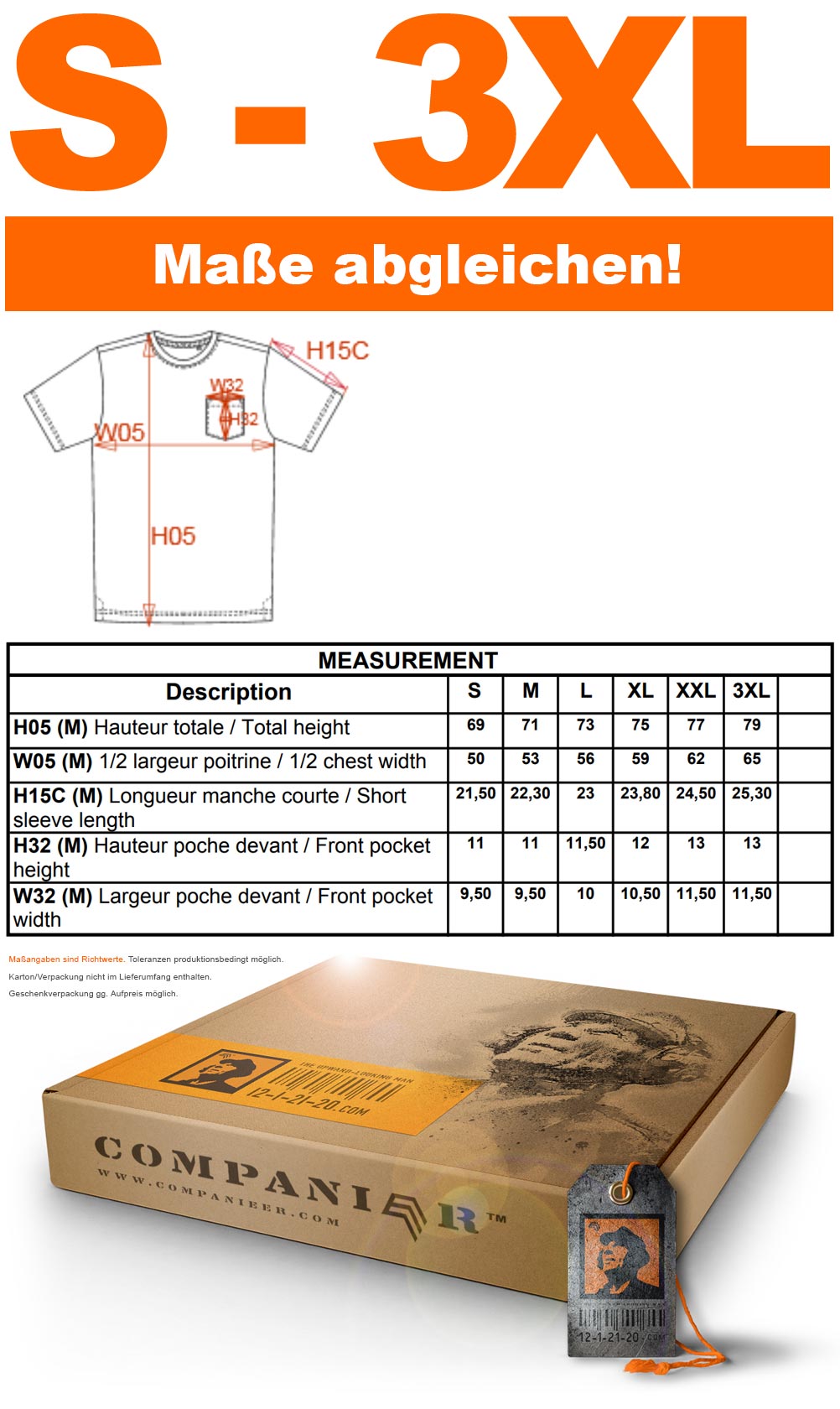 KRB K375 ― Herren Bio-Baumwolle T-Shirt mit Brusttasche - Schwarz / Grau Melange