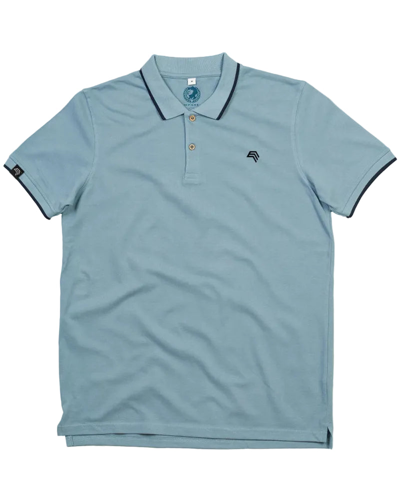 STM 119M ― Tipped Organic Polo Shirt mit Knöpfen aus Kokosnuss-Schalen