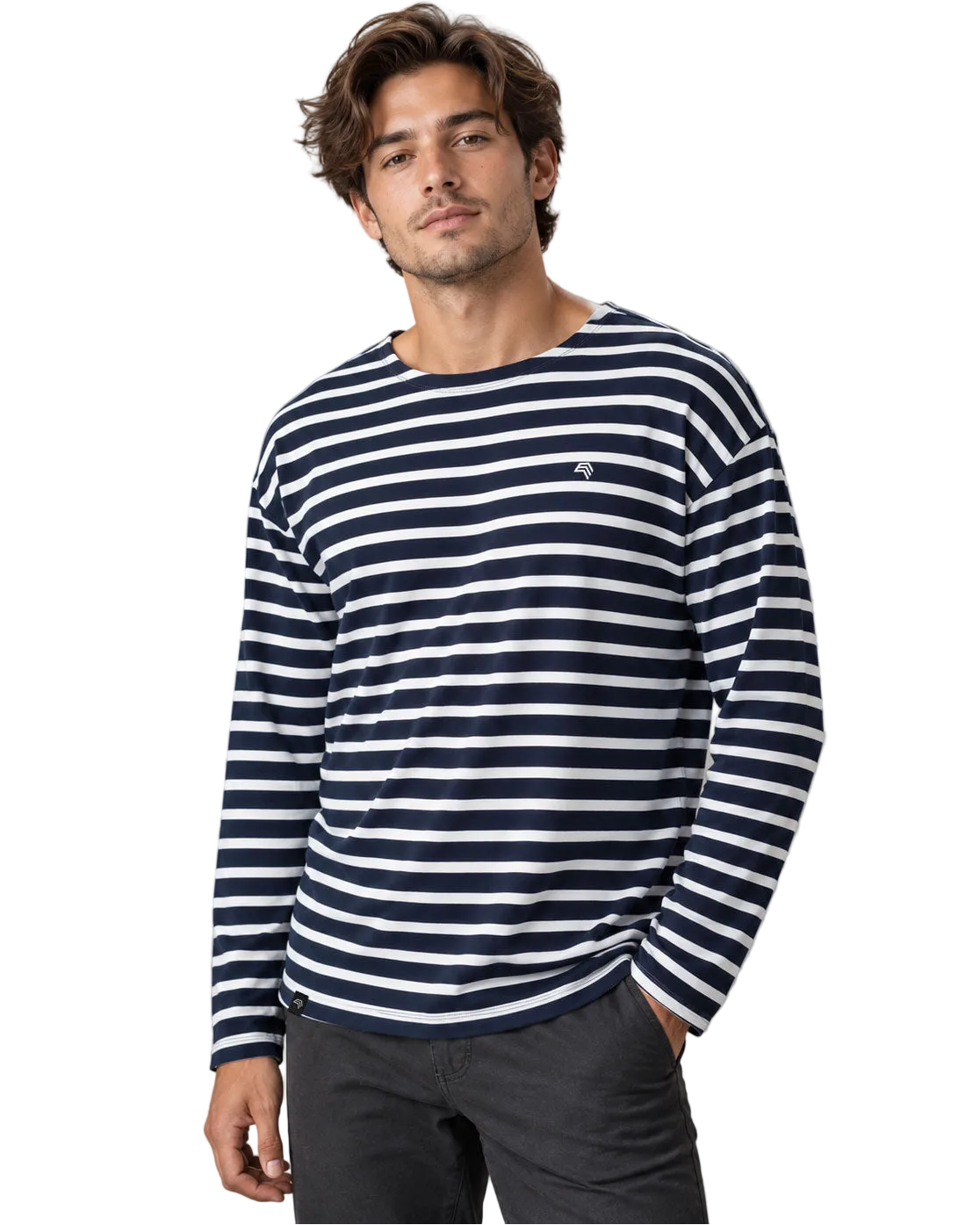 STM 6301 ― Breton-Langarmshirt mit lässigem Schnitt und weichem Interlock