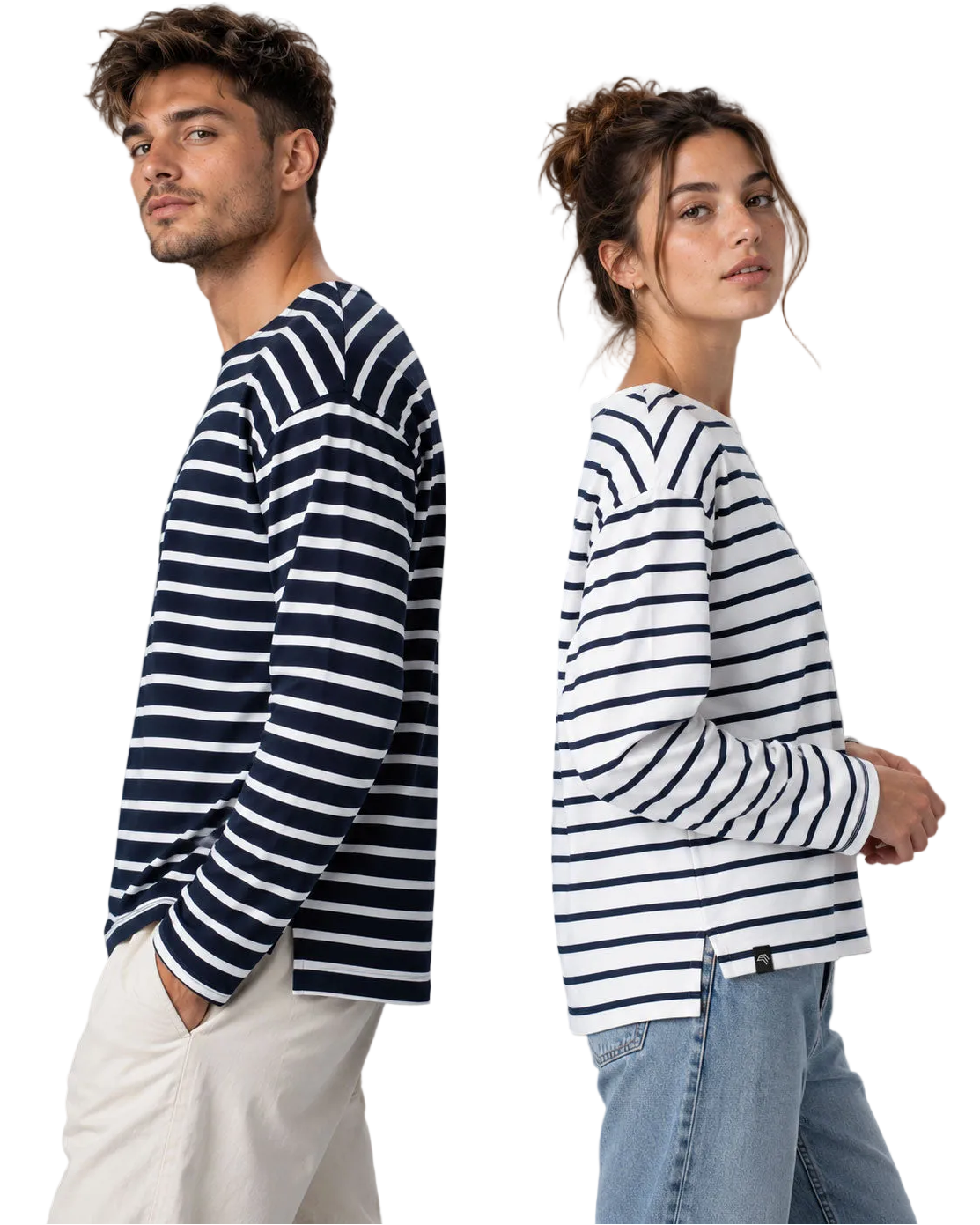 STM 6301 ― Breton-Langarmshirt mit lässigem Schnitt und weichem Interlock