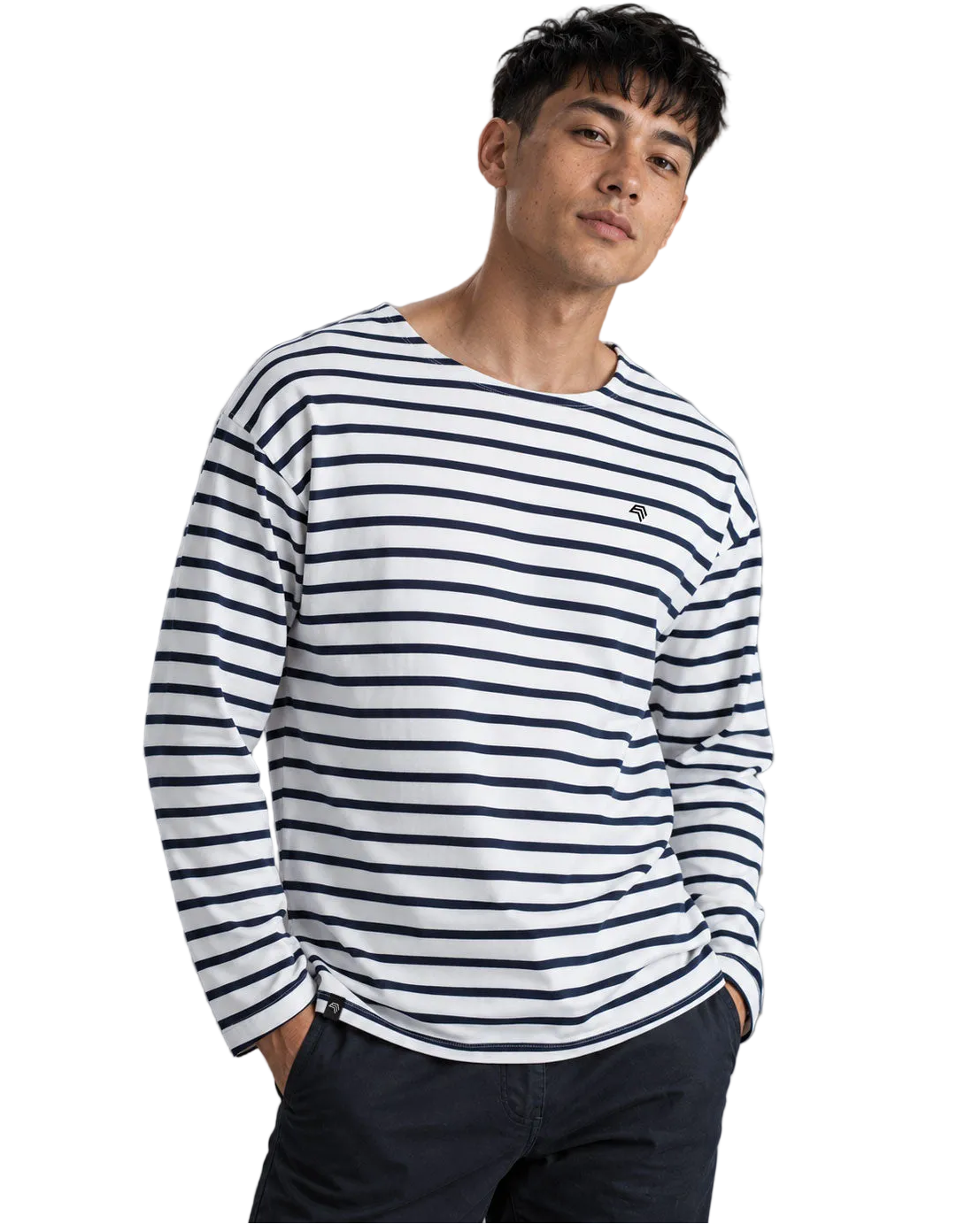 STM 6301 ― Breton-Langarmshirt mit lässigem Schnitt und weichem Interlock