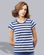 STN S011 ― Weiches Damen Stripy Bio-Baumwolle T-Shirt