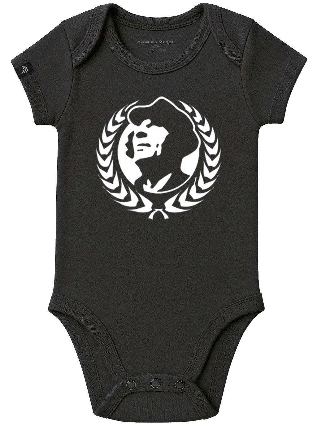 Ährenkranz COMPANIEER ― Baby Body Konterfei Logo Strampler – Schwarz