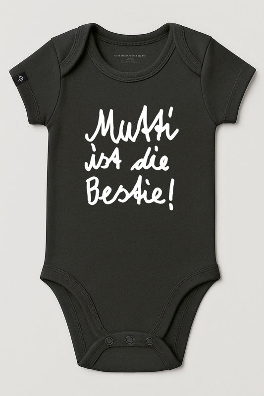 Mutti ist die Best(i)e ― Organic Baby Body Strampler aus Bio-Baumwolle - Schwarz