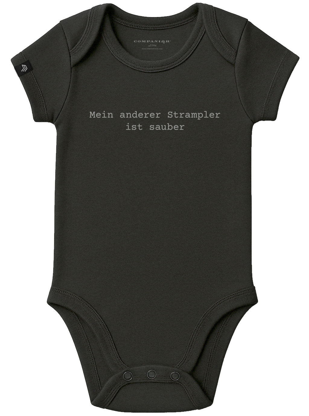 My other romper is clean – Statement Baby Bodysuit with Organic Cotton – Black