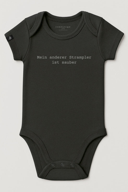 Mein anderer Strampler ist sauber ― Organic Baby Body Strampler aus Bio-Baumwolle - Schwarz