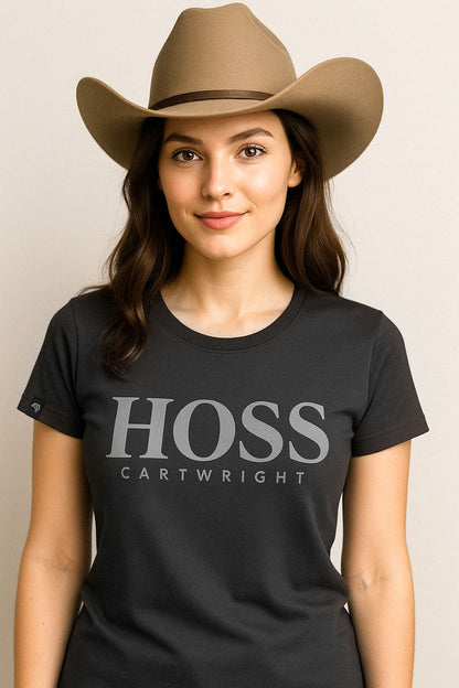 Hoss Cartwright ― Ladies Girlie T-Shirt - Schwarz