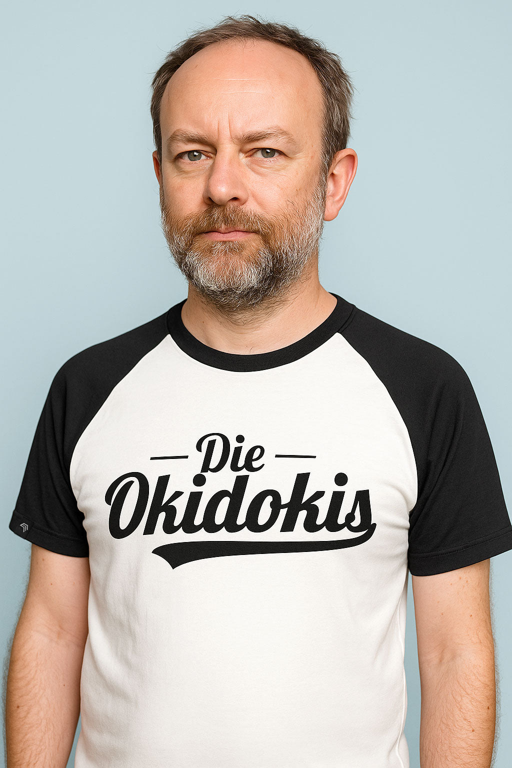Die Okidokis ― Contrast Raglan T-Shirt - Weiß / Schwarz
