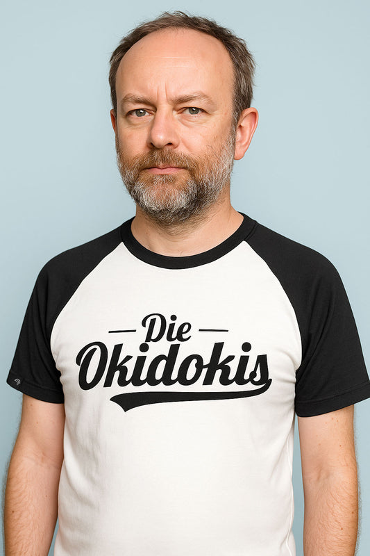 Die Okidokis ― Contrast Raglan T-Shirt - Weiß / Schwarz
