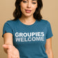 Groupies Welcome ― Ladies Girlie T-Shirt - Schwarz
