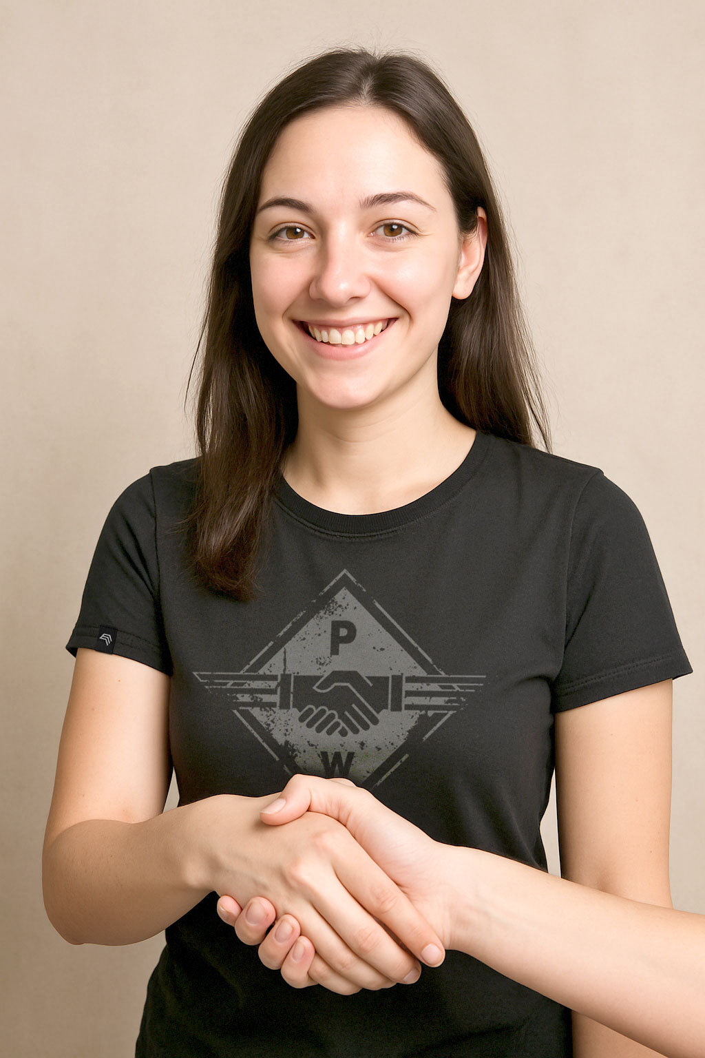 Hands PW ― Ladies Girlie T-Shirt - Black