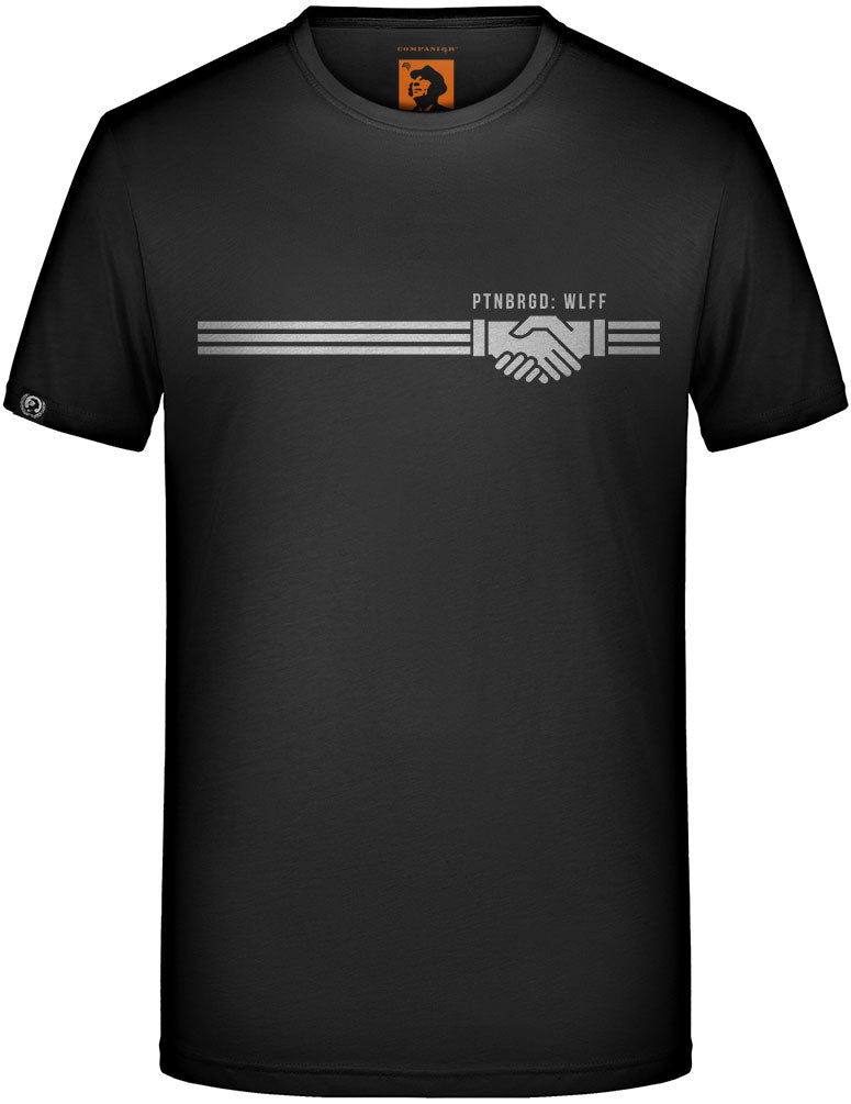 White Stripes PTNBRGD: WLFF ― T-Shirt - Black