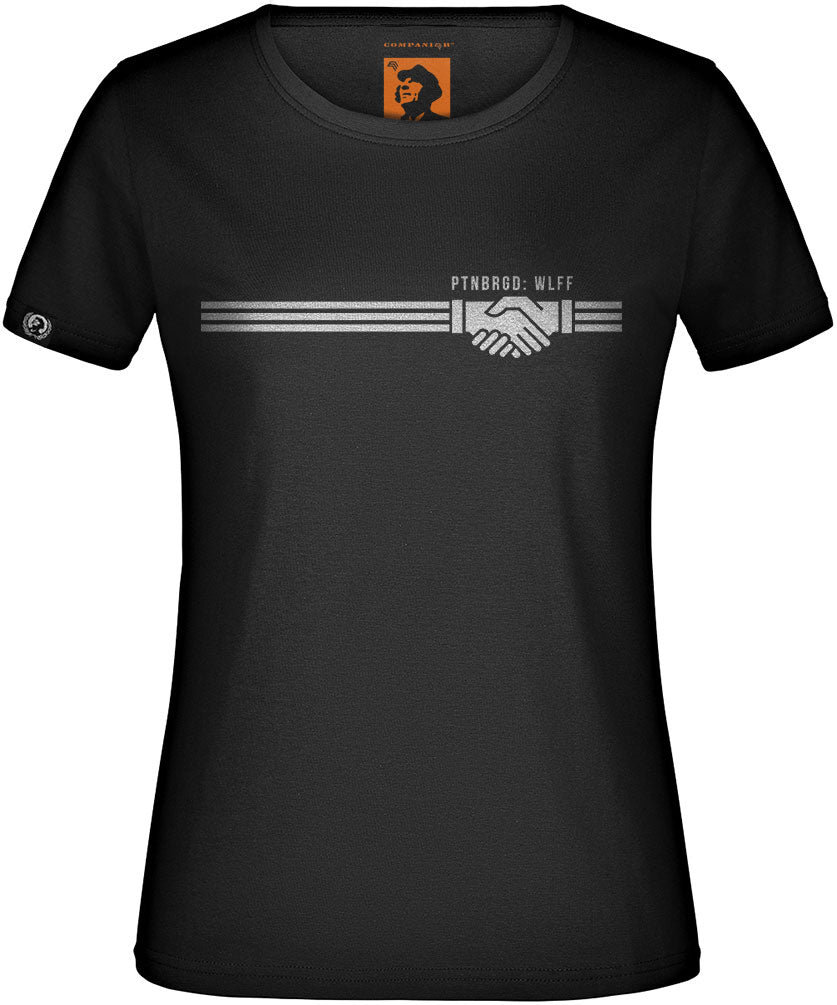 White Stripes PTNBRGD: WLFF ― T-Shirt - Black