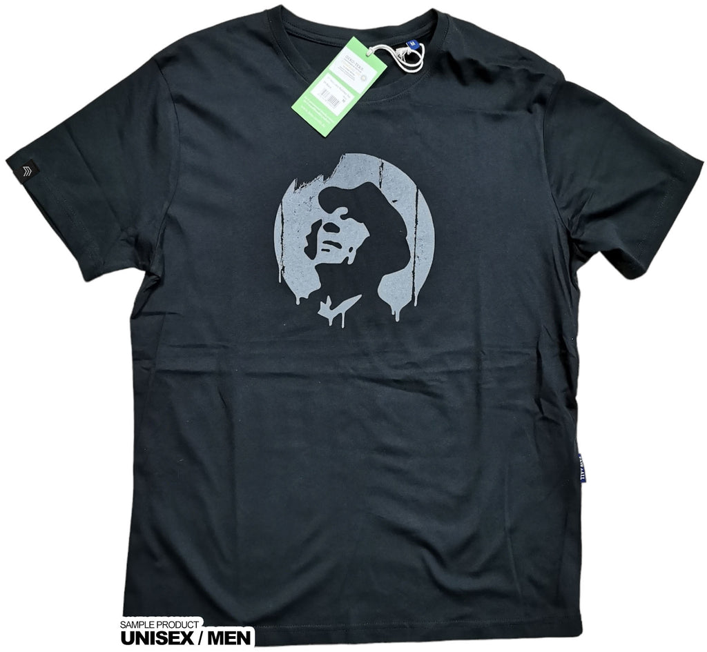 Circle Melted Upward-Looking Man (Vintage Print) ― T-Shirt - Black