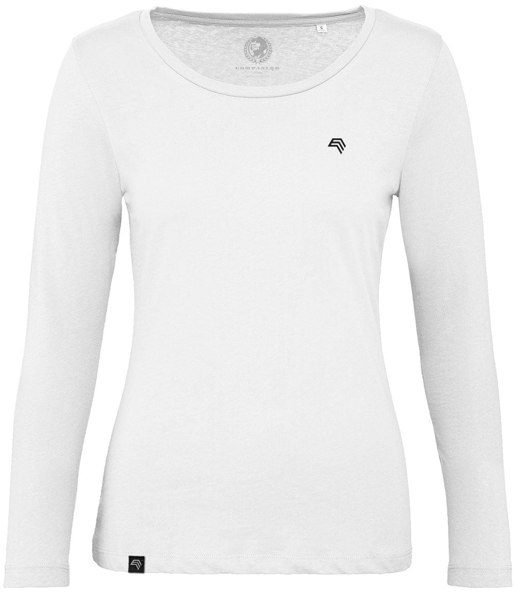 BAC TW071 ― Damen Bio-Baumwolle Langarm T-Shirt - Weiß