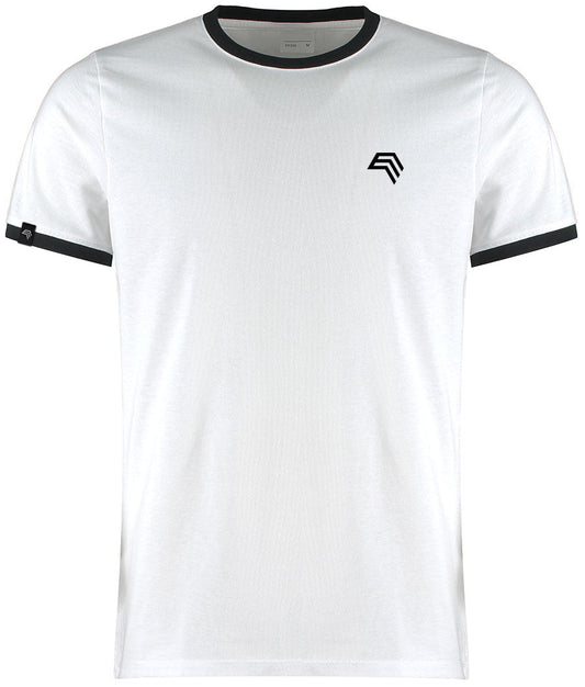 ― % ― KKT K508/ ― Fashion Ringer Contrast T-Shirt Trikot - Weiß / Schwarz [M / XL]