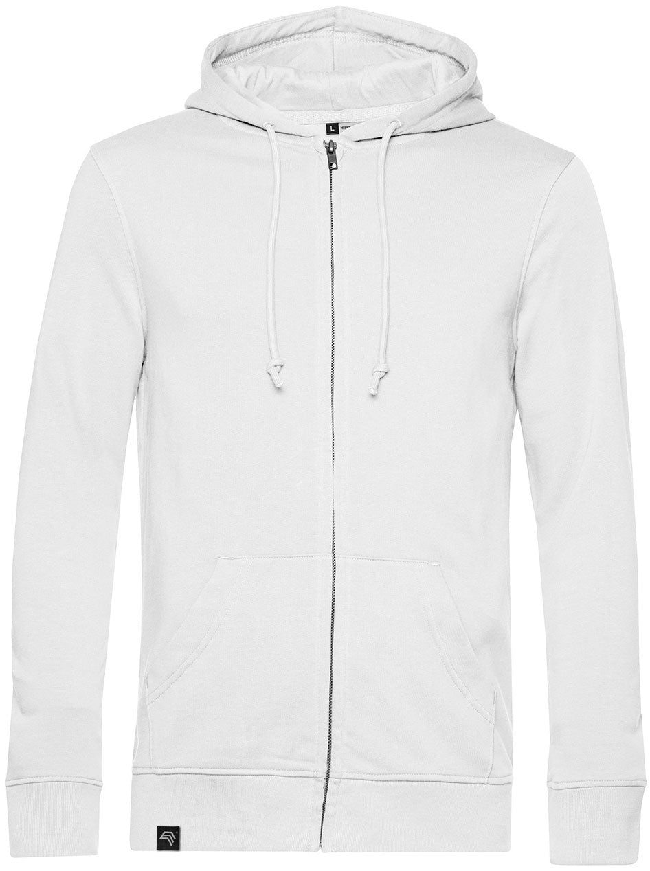 BAC U35B — Soft Hooded Sweatshirt Jacket with Organic Cotton - White
