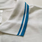 SLS 0577 ― Kontraststreifen Polo Shirt - Weiß / Aqua Blau