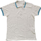 SLS 0577 ― Kontraststreifen Polo Shirt - Weiß / Aqua Blau