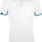 SLS 0577 ― Kontraststreifen Polo Shirt - Weiß / Aqua Blau