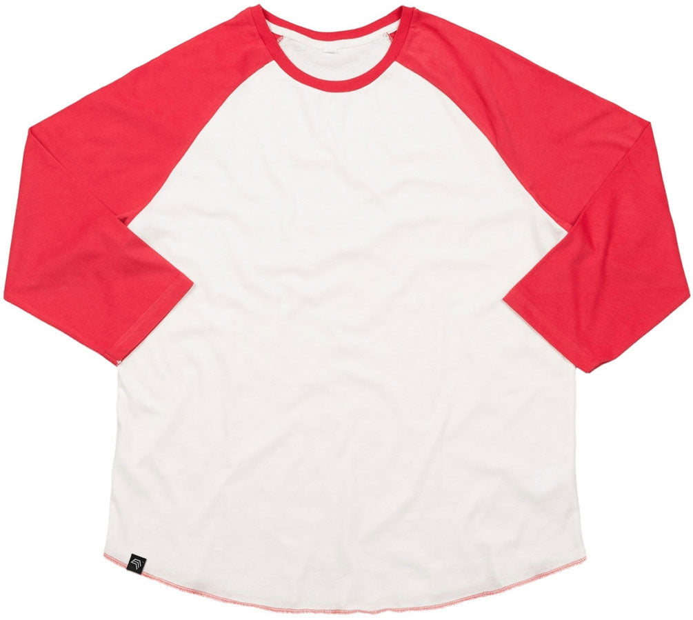 MTS M088 ― Bi-Color Baseball Peach-finish Longsleeve T-Shirt - Natural Weiß / Rot