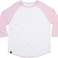 ― % ― MTS M088/ ― Bi-Color Baseball Peach-finish Longsleeve T-Shirt - Weiß / Soft Pink [L]