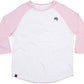 ― % ― MTS M088/ ― Bi-Color Baseball Peach-finish Longsleeve T-Shirt - Weiß / Soft Pink [L]