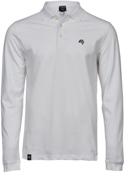 TJS 1406 ― Luxury Longsleeve Stretch Polo Shirt - Weiß