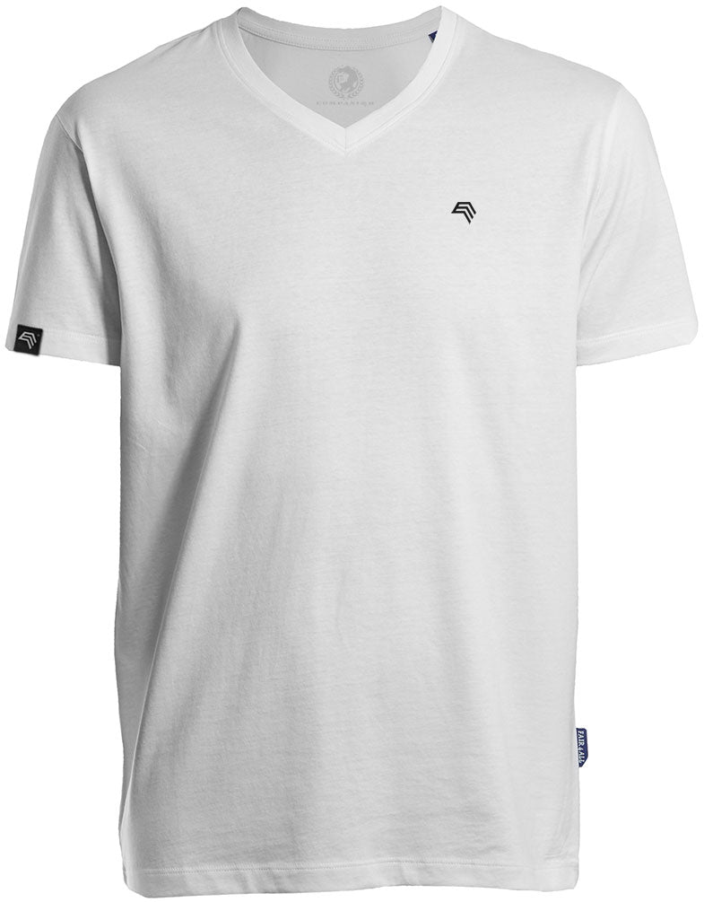 RMH 0102 ― Herren Luxury Bio-Baumwolle V-Neck T-Shirt - Weiß