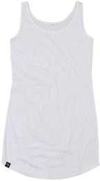 MTS M116 ― Women's Organic Cotton Curved Hem Tank Dress - White