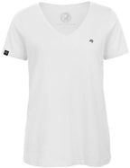 BAC TW045 ― Women's Organic Cotton V-Neck T-Shirt - White