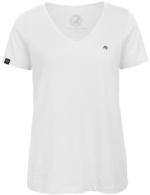 BAC TW045 ― Women's Organic Cotton V-Neck T-Shirt - White
