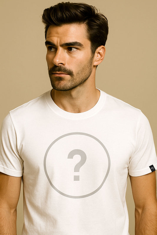 Unisex Mens Basic T-Shirt - Weiß - incl. Print