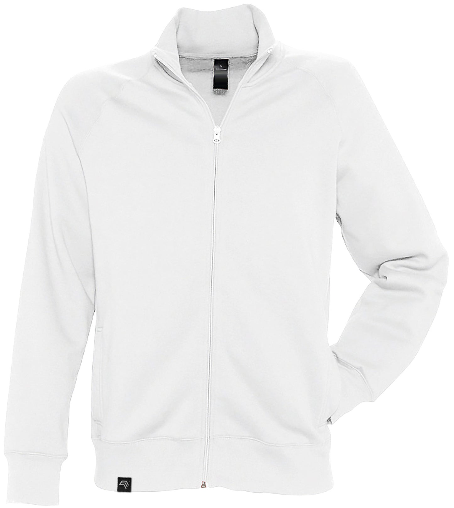 SLS 4720 ― Raglan Sweat Jacket mit Stehkragen - Weiß